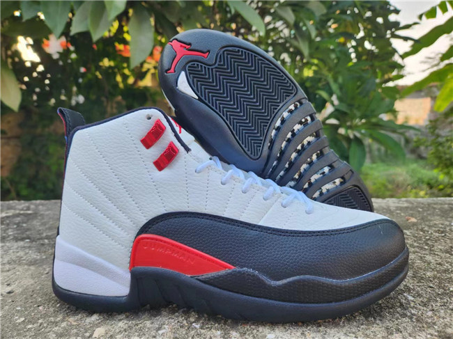 Men's Running weapon Air Jordan 12 White/Black Shoes 046 Men's Running weapon Air Jordan 12 White/Black Shoes 046